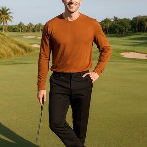 Greg Norman Golf Pants Men Black 38W/30L Tasso Elba Five Iron Shark Y2K *READ